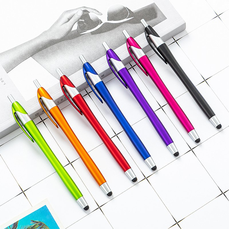 Touch screen plastic pen wholesale writing stationery ballpoint pen printable logo promotional gift advertising pens