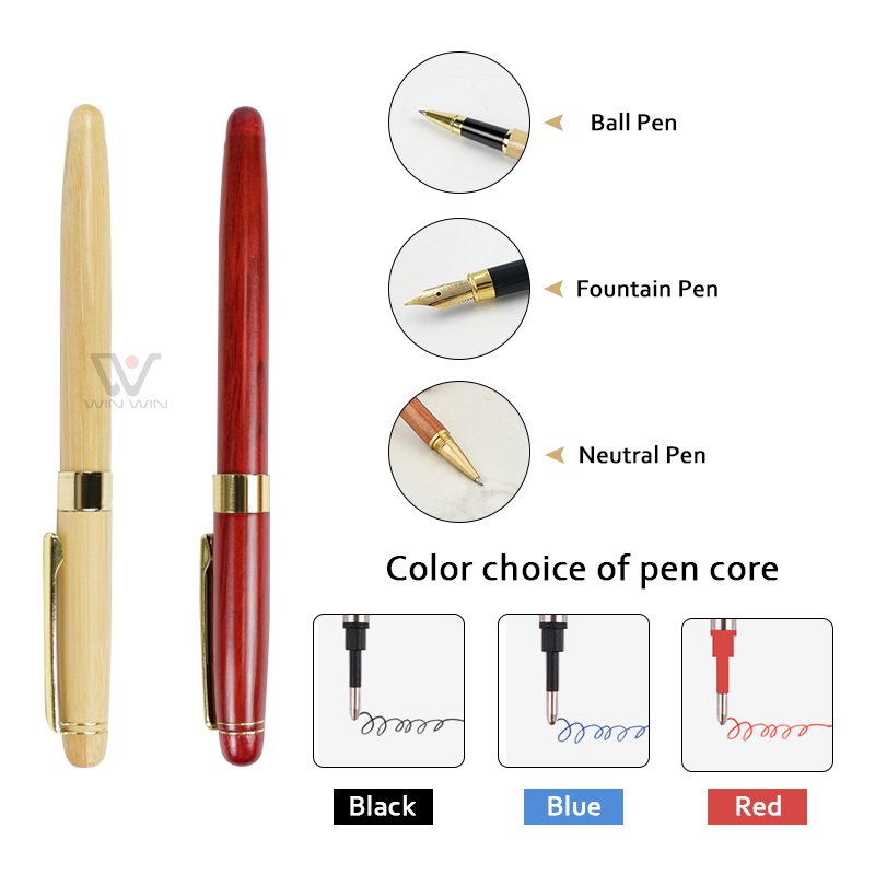 Office Business Gift Stationery Pen Fashion Smooth Writing Pens Cherry Wood Ballpoint Pen