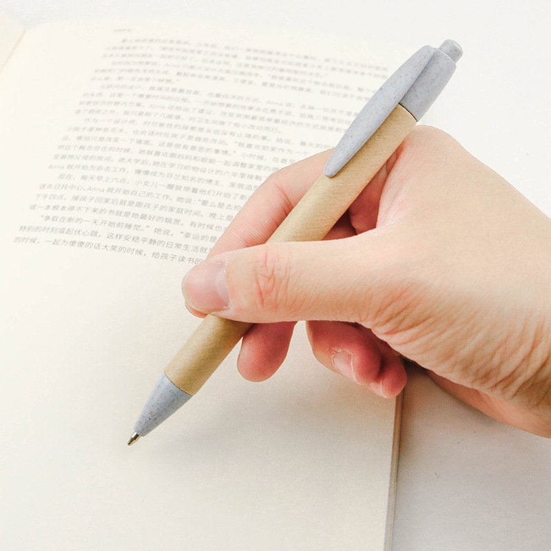 Direct Sales Of Biodegradable And Environmentally Friendly Wheat Straw Pen Promotional Advertisement Ballpoint Pen Logo