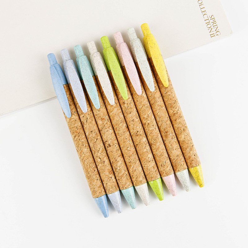Direct Sales Of Biodegradable And Environmentally Friendly Wheat Straw Pen Promotional Advertisement Ballpoint Pen Logo