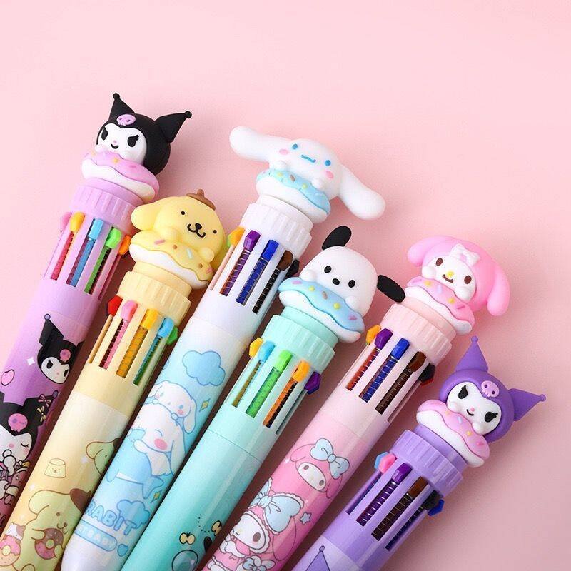 10 Color Ballpoint Pen Creative Multi color Click Ballpoint Pen Student Stationery Pen