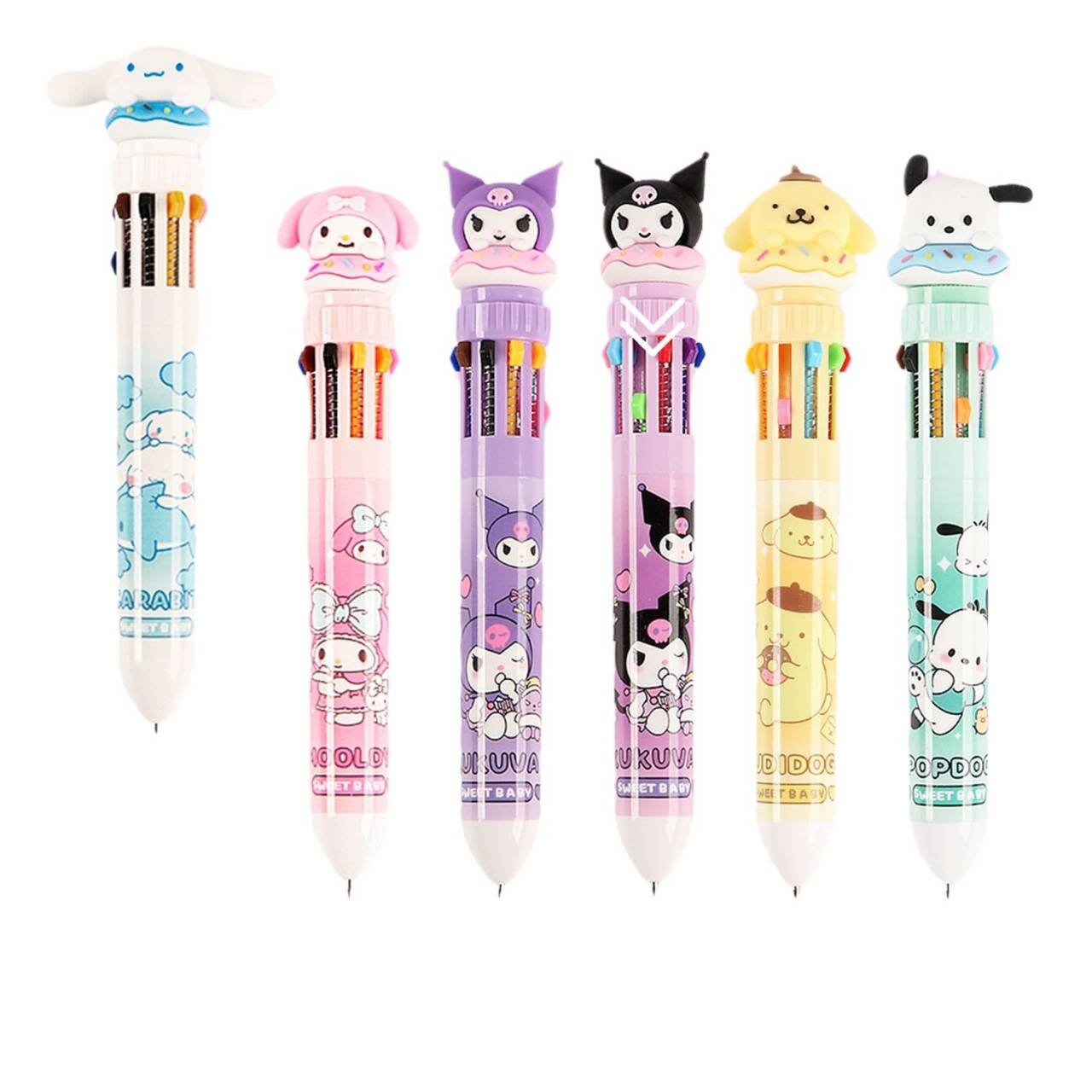 10 Color Ballpoint Pen Creative Multi color Click Ballpoint Pen Student Stationery Pen