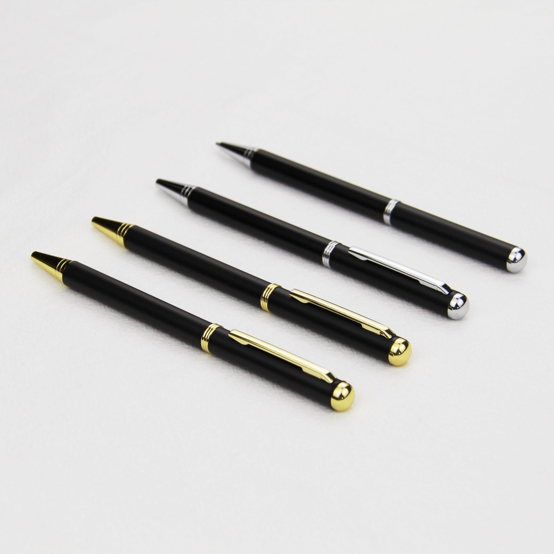 High Quality Customized Logo Printed Pens Advertising Hotel Gift Silver Gold Metal Ball Pen