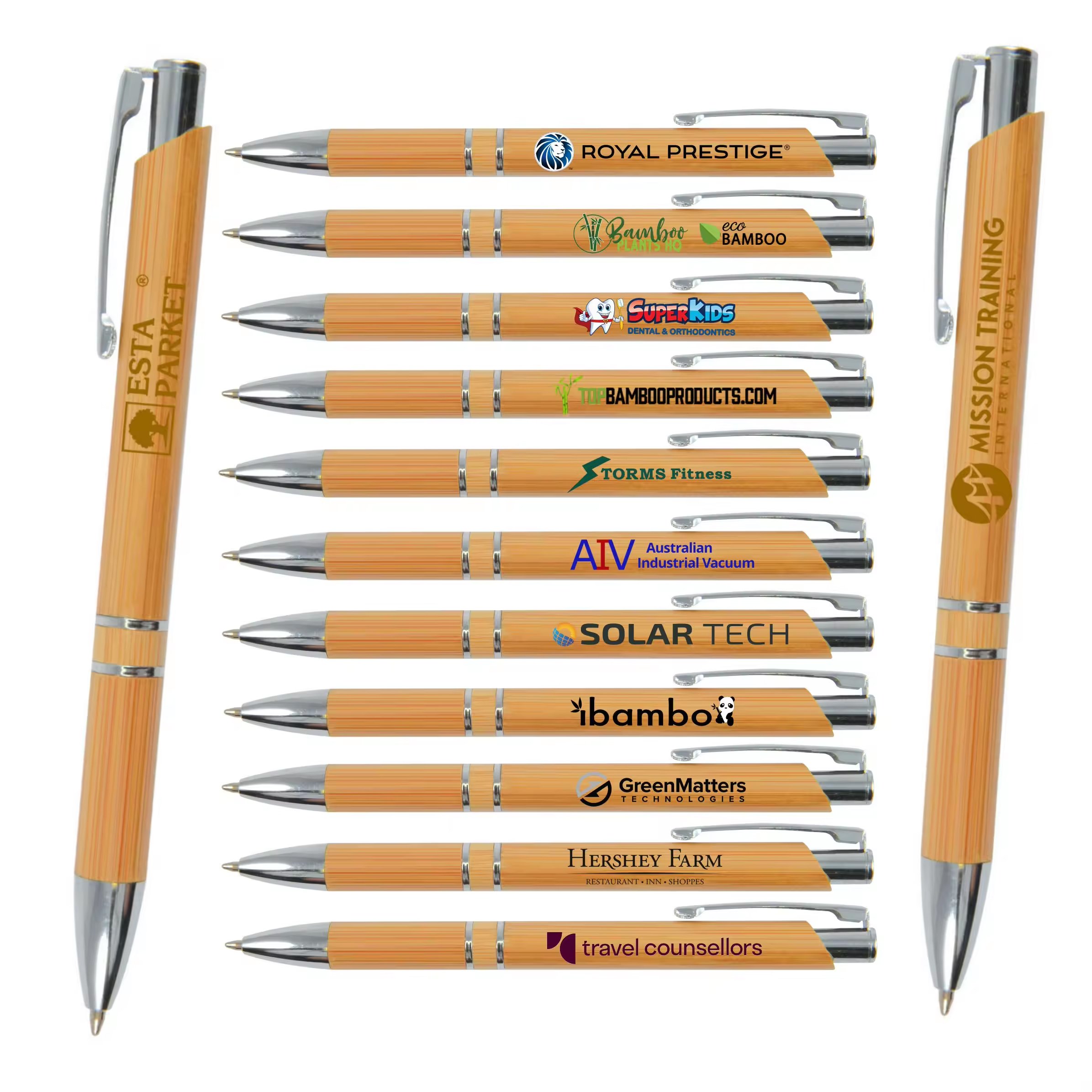 Cheap Personalized Recycled Bamboo Pen Eco-friendly Natural Wood Bamboo Ballpoint Pen with Custom Laser Logo Wood Ball Pen