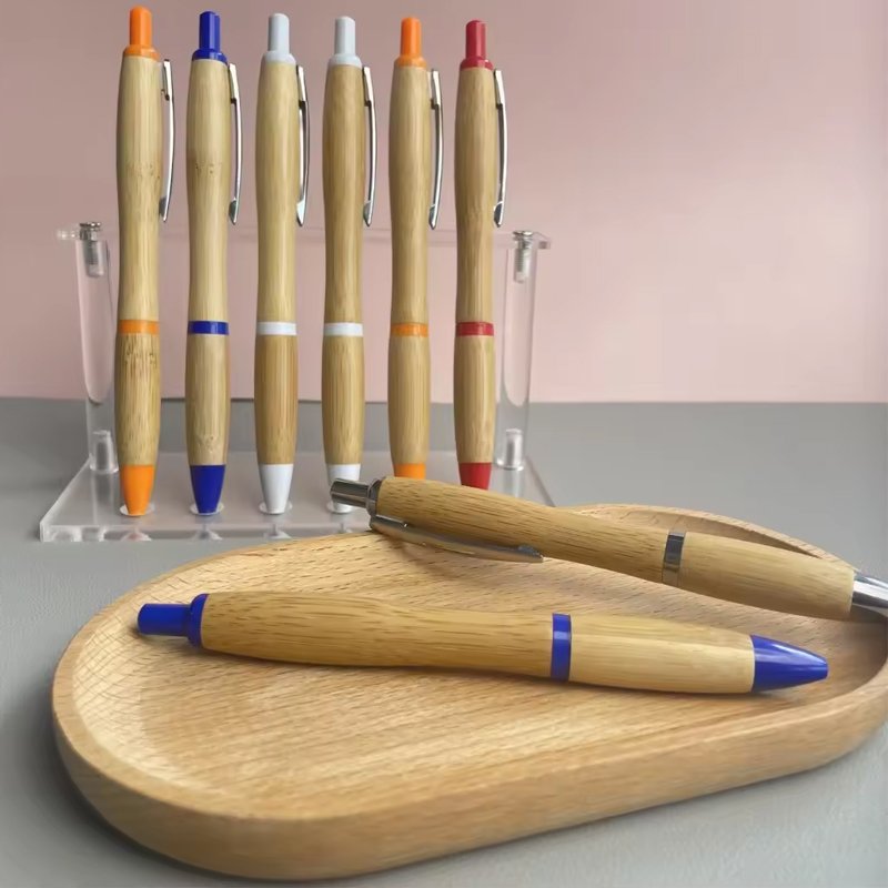 Cheap Personalized Recycled Bamboo Pen Eco-friendly Natural Wood Bamboo Ballpoint Pen with Custom Laser Logo Wood Ball Pen