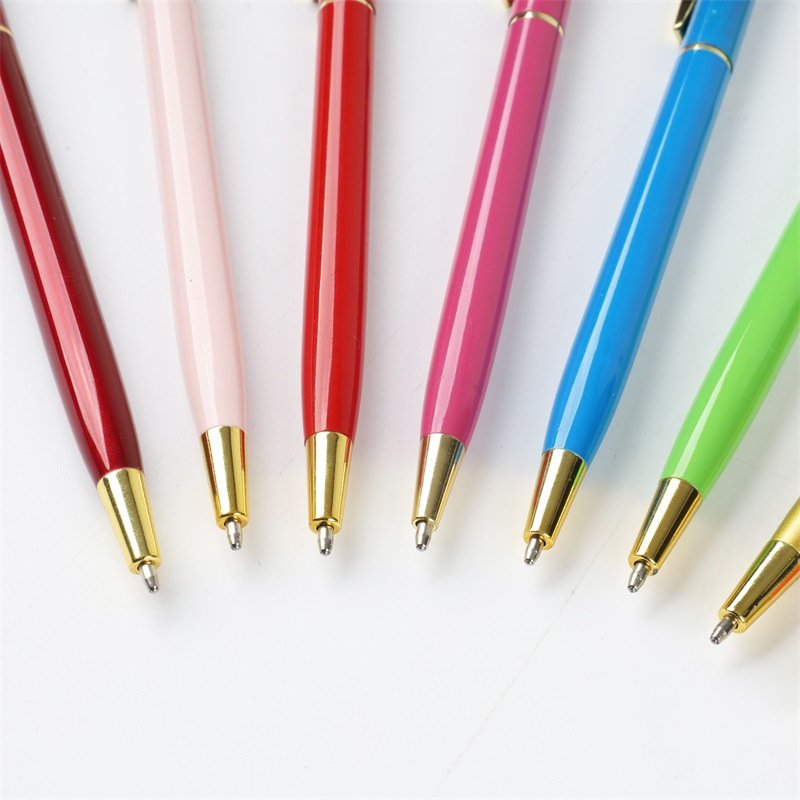 Promotional Slim Metal Roller Pen Custom Logo Multicolor Hotel Gold Ballpoint Pens For Gifts & Students