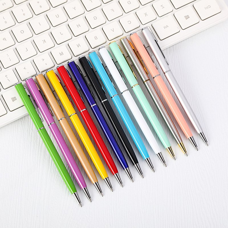 Promotional Slim Metal Roller Pen Custom Logo Multicolor Hotel Gold Ballpoint Pens For Gifts & Students