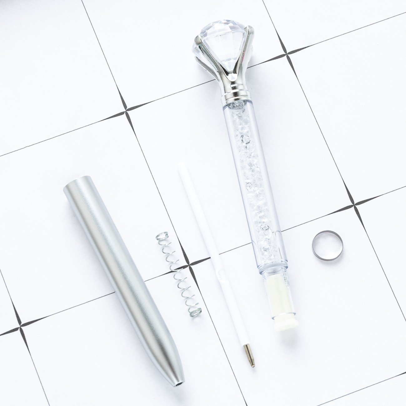 Wholesale Crystal Diamond Ballpoint Pen 1.0mm Plastic Office Writing Instrument Advertising Gift Pen