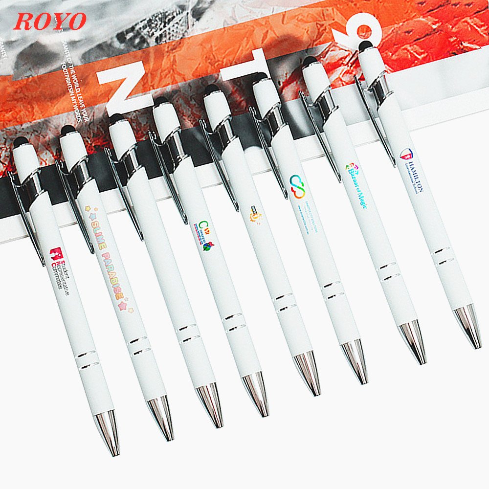 Fashion 2-in-1 Advertising Ballpoint Pen Stylus Custom Colors with 1.0mm Writing Width Promotional Screen Capacitor Logo