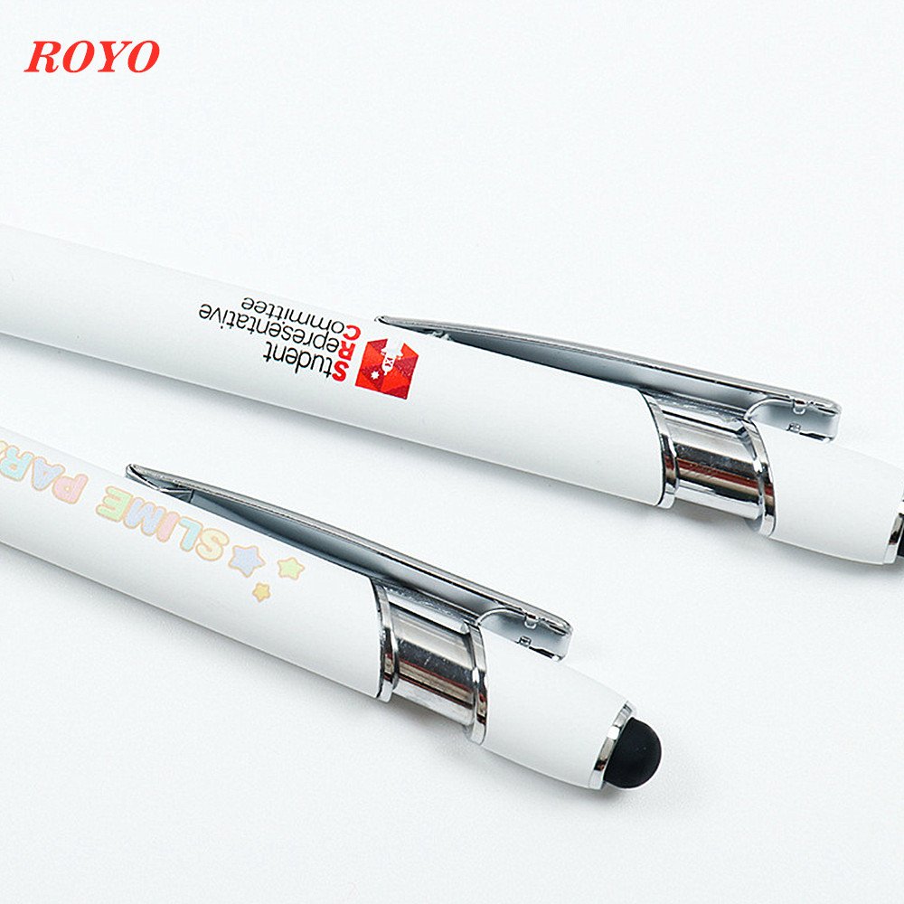 Fashion 2-in-1 Advertising Ballpoint Pen Stylus Custom Colors with 1.0mm Writing Width Promotional Screen Capacitor Logo