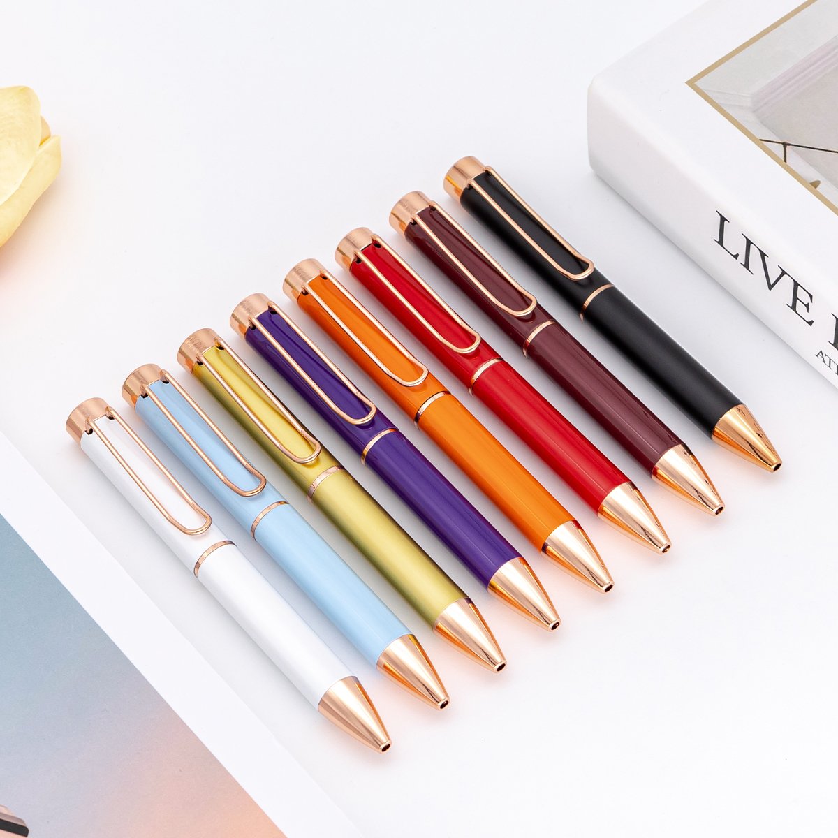 Mini promotional pocket metal pen short ballpoint pen metal ball pen with custom logo