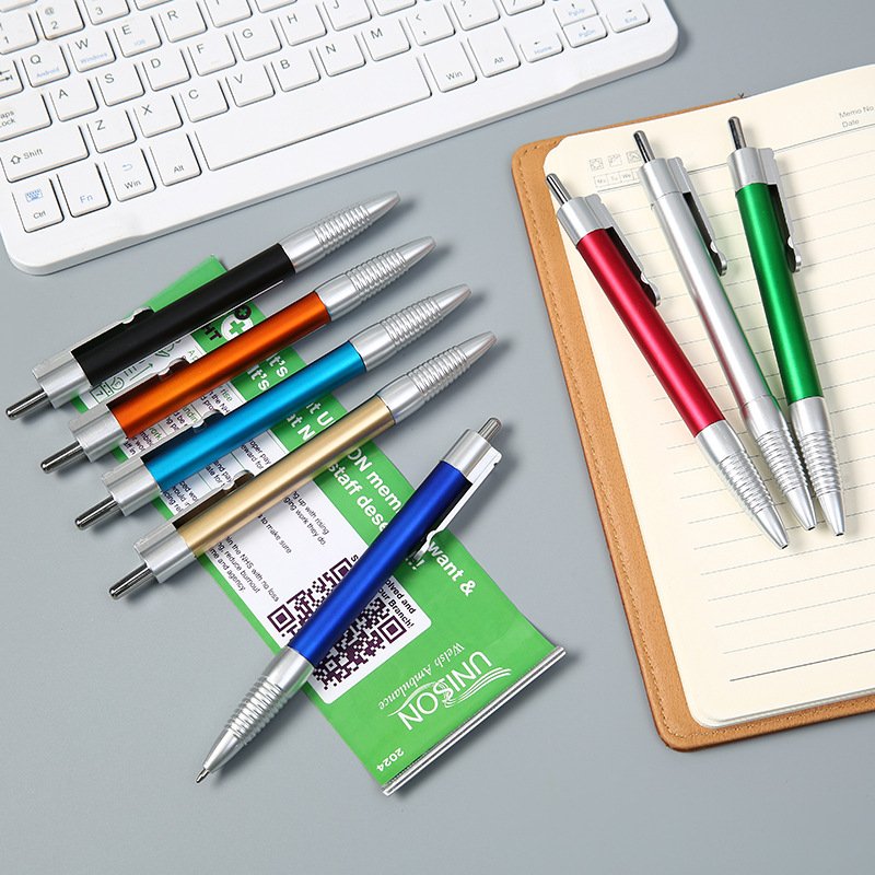 Wholesale Custom Logo Advertising Pull Out Rolling Paper Pen Ballpoint Pen High Quality Retractable Pull Out Banner Pen