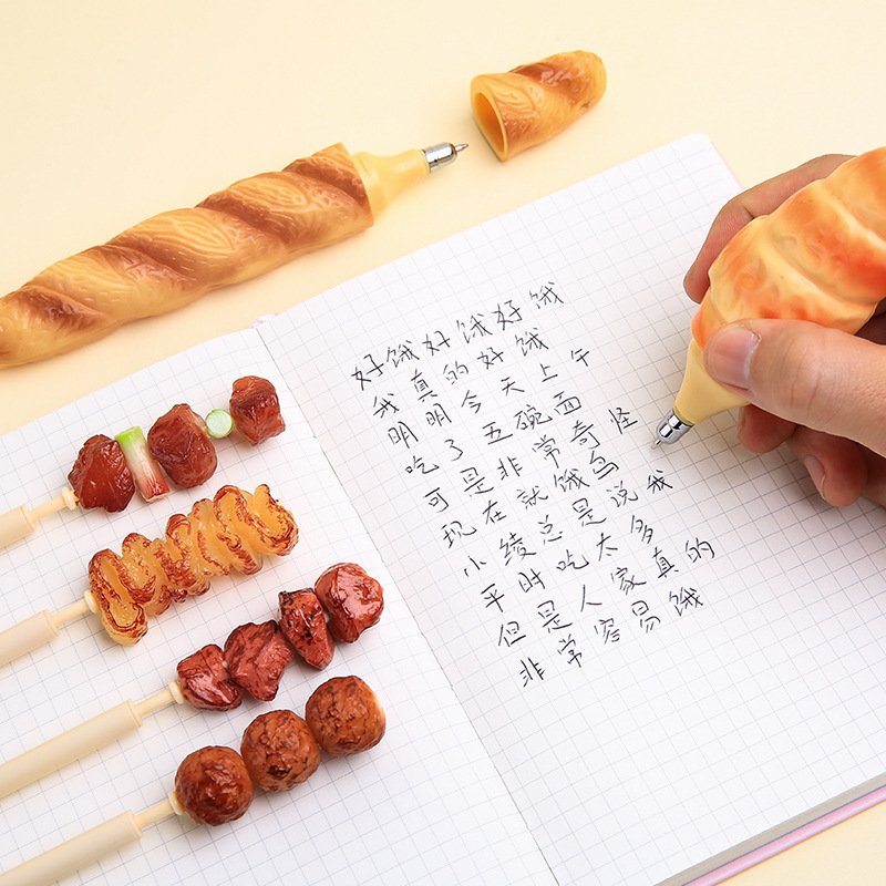 Funny personality pizza novel ball pen simulation food bread ballpoint pen with magnet