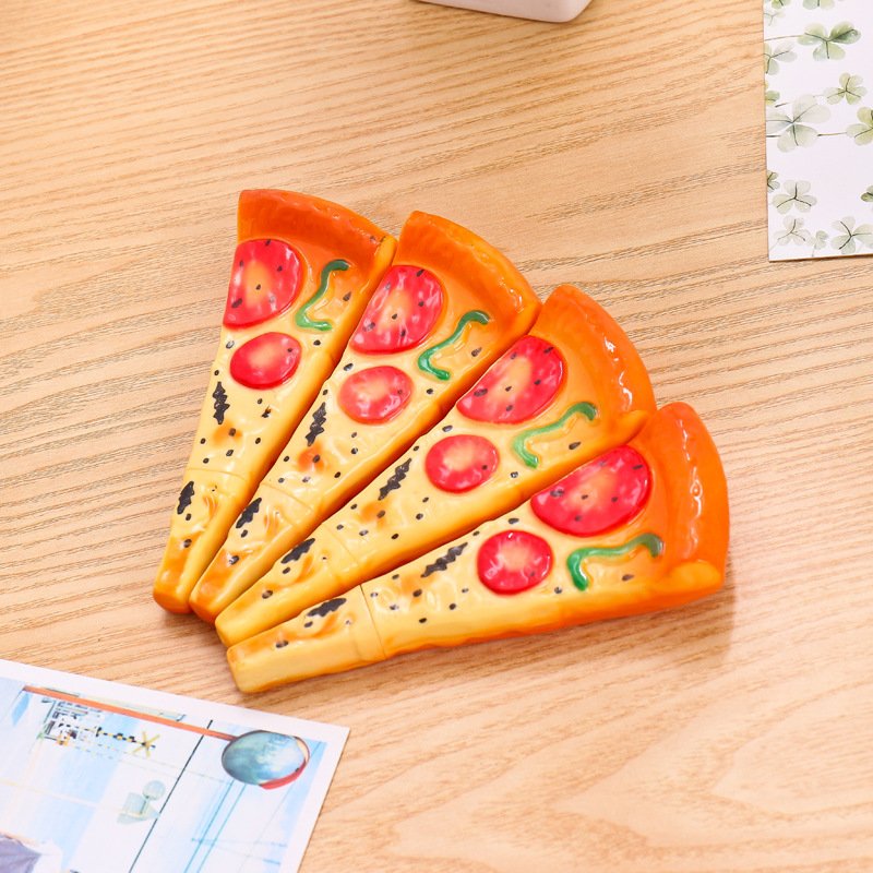 Funny personality pizza novel ball pen simulation food bread ballpoint pen with magnet