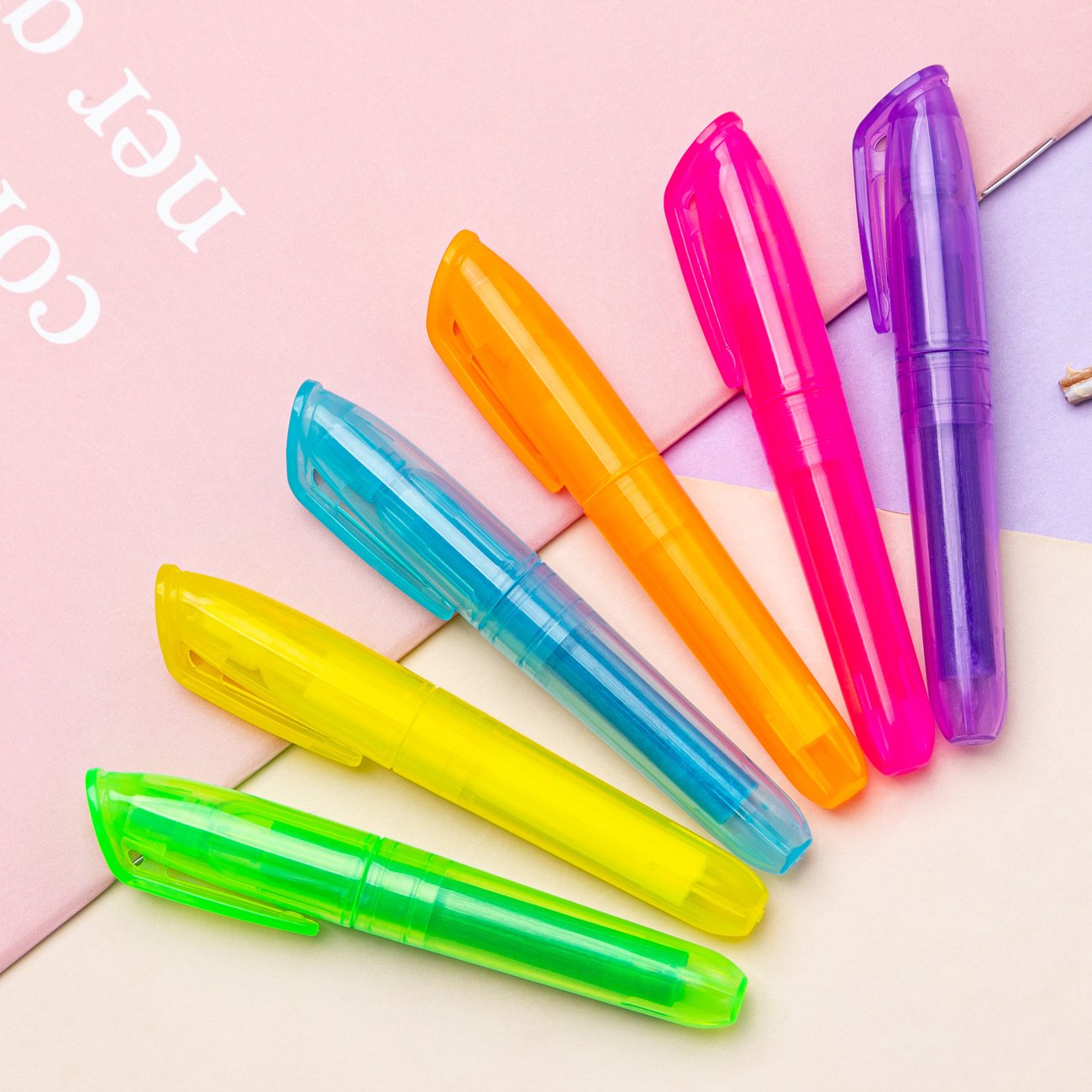 Fluorescent Marker Pen Soft Color Thick Line Graffiti Pen Hand Account Color Oblique Head Marking Pen