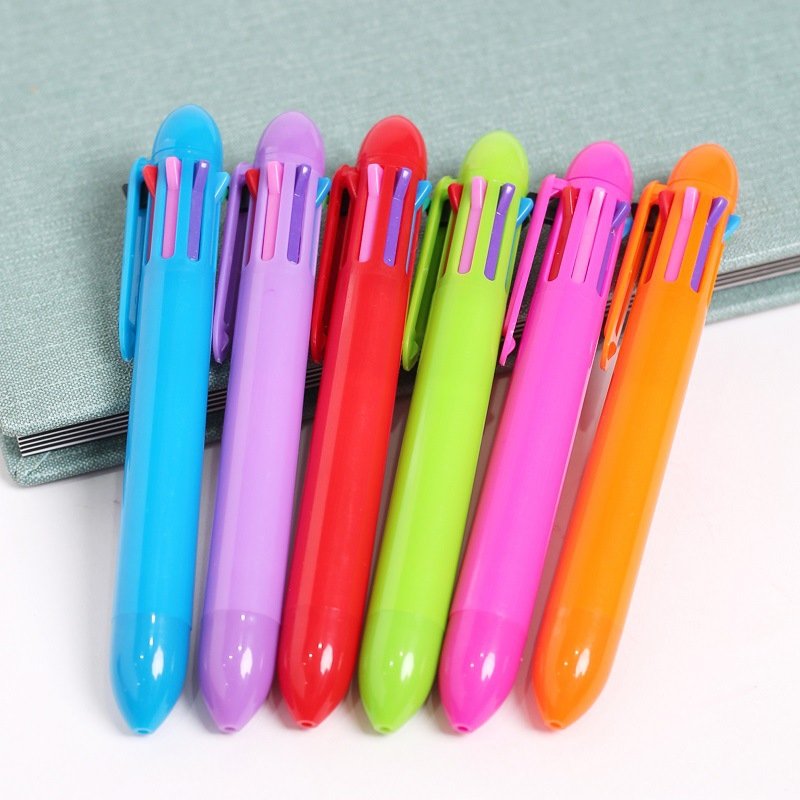Jovesun Retractable Multicolor Ballpoint Pen Mini Plastic Multifunction Pen with Custom Party Favors Office School Gift