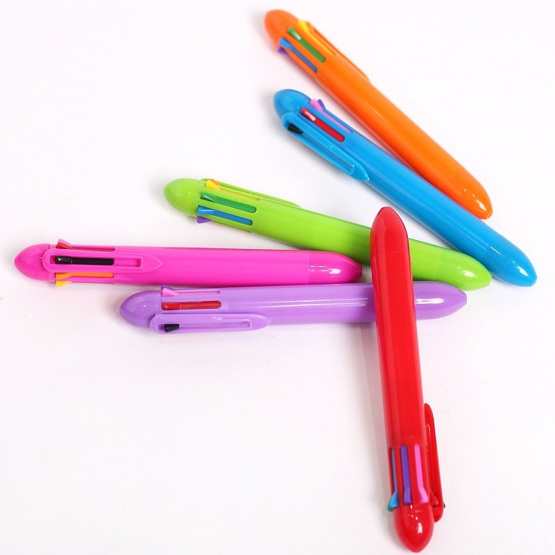 Jovesun Retractable Multicolor Ballpoint Pen Mini Plastic Multifunction Pen with Custom Party Favors Office School Gift