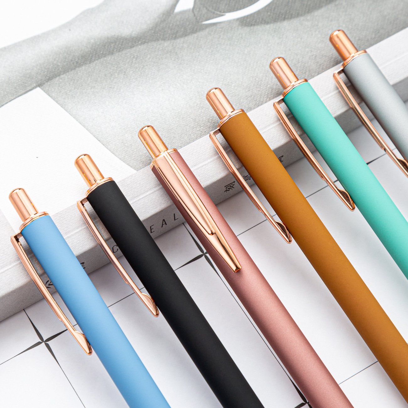 Custom High Quality Metal Ball Pen Best Cheap Click Pen with Feather Novel Business Promotional Logo Printed Ballpoint Pens