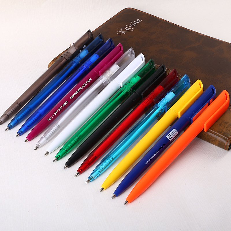 Cheap Multicolor plastic transparent Ballpoint Pen ball pen custom logo Writing Pen for office advertisement promotional
