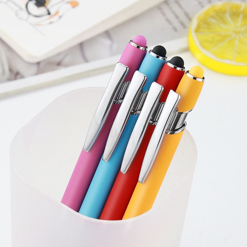 Cheapest Metal Aluminum Stylus Ballpoint Pen With Soft Rubber Touch Screens Personalized Custom Logo For Mobile Phone Ballpen