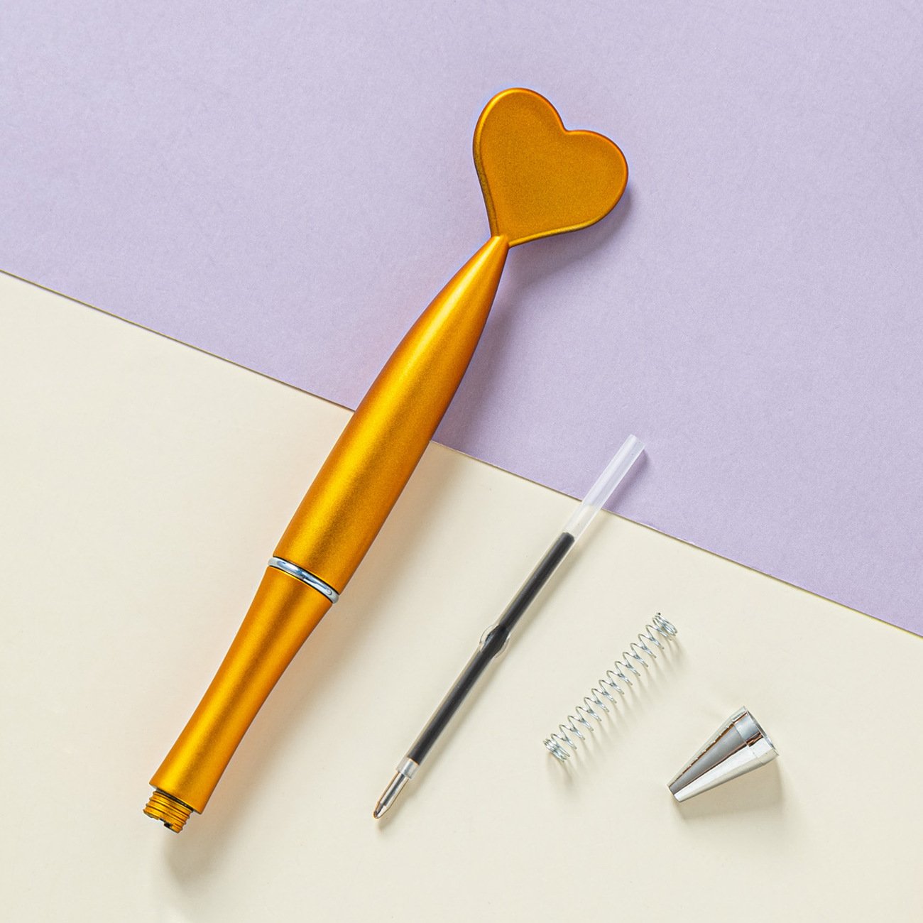 Hot selling customize logo new plastic promotional ballpoint pens with big heart top for students gifts