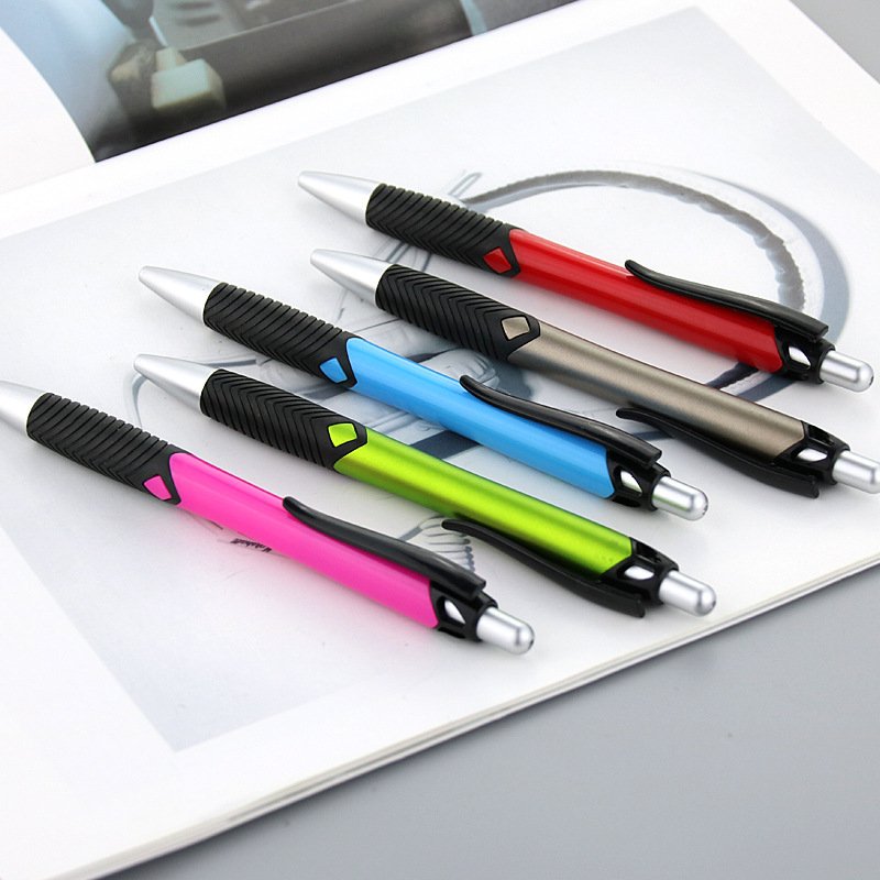 Creative leather case plastic ballpoint pen simple jump plastic pen low-priced source wholesale can add logo printing