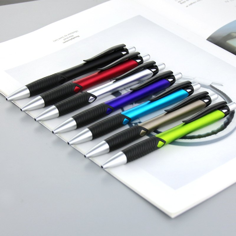 Creative leather case plastic ballpoint pen simple jump plastic pen low-priced source wholesale can add logo printing