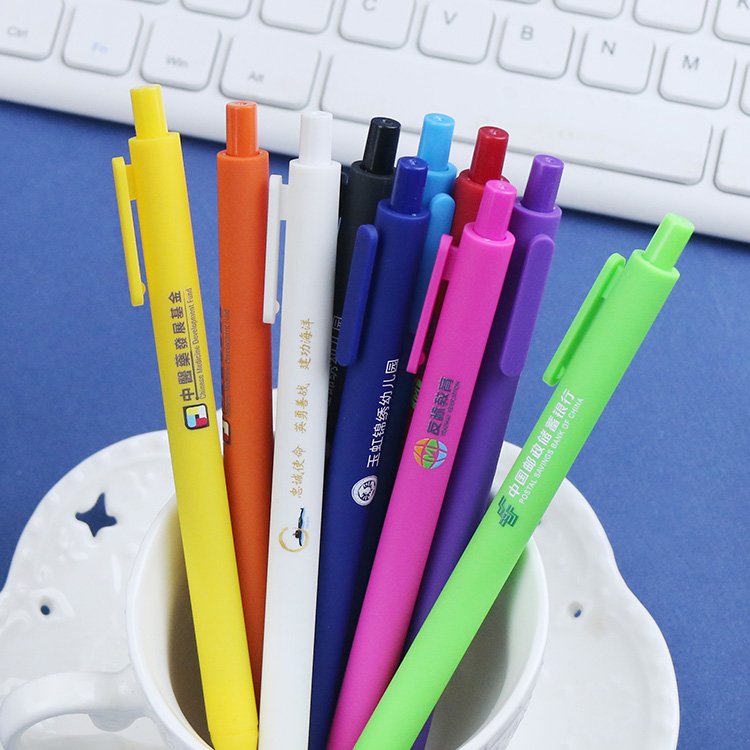 BKS Customizable Plastic Color Novelty Gel Pens-Ballpoint Pens Soft Rubber Feather ABS School Logo Personalized Retractable Gift