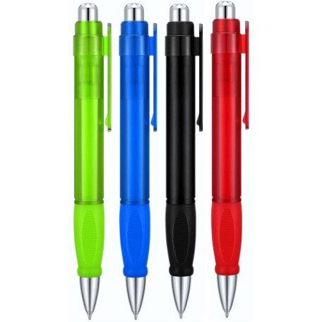 Jumbo Plastic Ballpoint Pen Promotional Custom Logo Retractable Ball Pen With Soft Rubber Grip Office Gift Promotion Supply