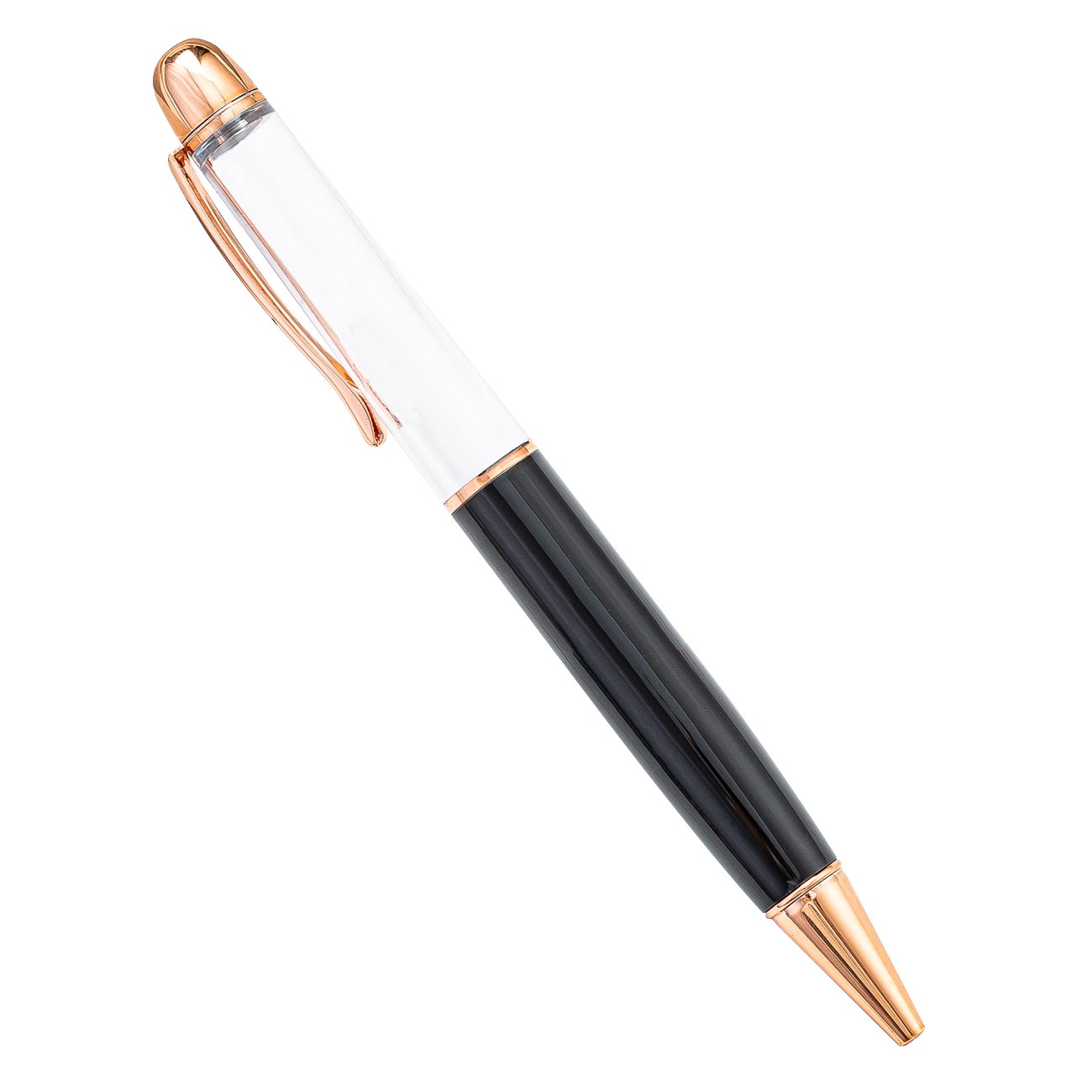 Novelty self assembling fat tube metal pen custom logo herbarium DIY empty floating glitter pen