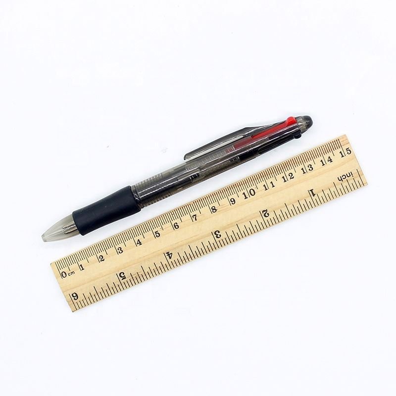 Wholesale 4 in 1 ballpoint pen plastic press red blue black and green multi color pen with customized logo