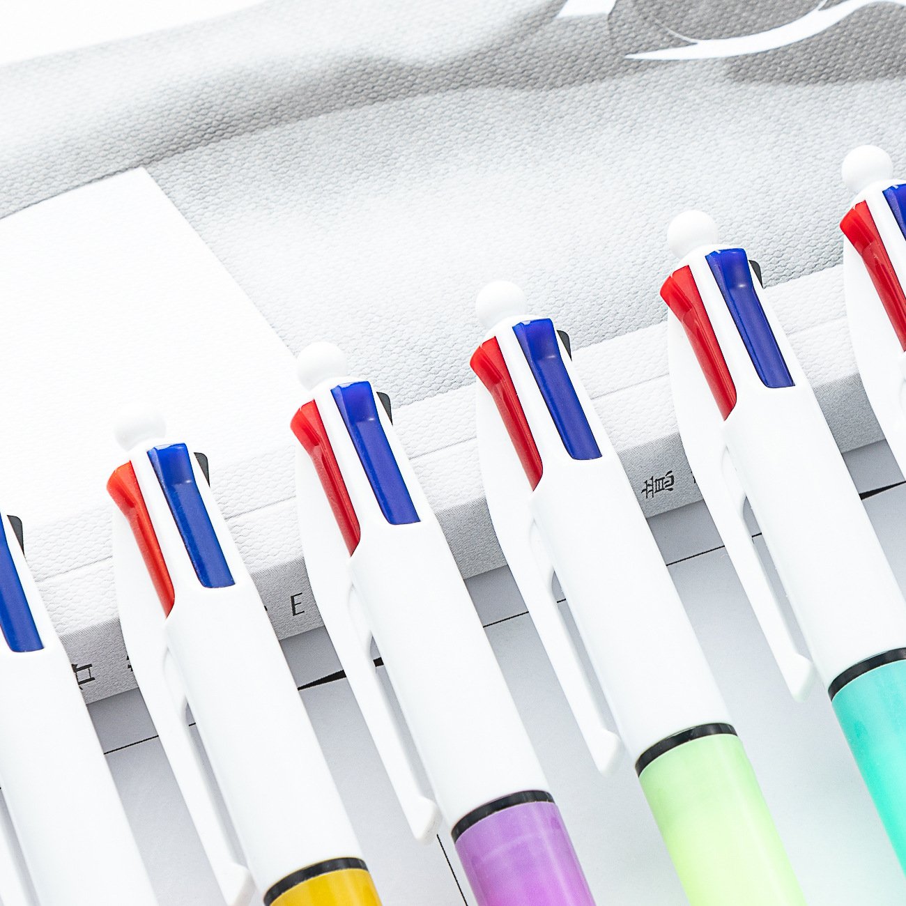 4-in-1 Multi-Color Ballpoint Pen Custom Logo Print Business Pens with 1.0 mm Writing Width for School & Office Promotional Gift
