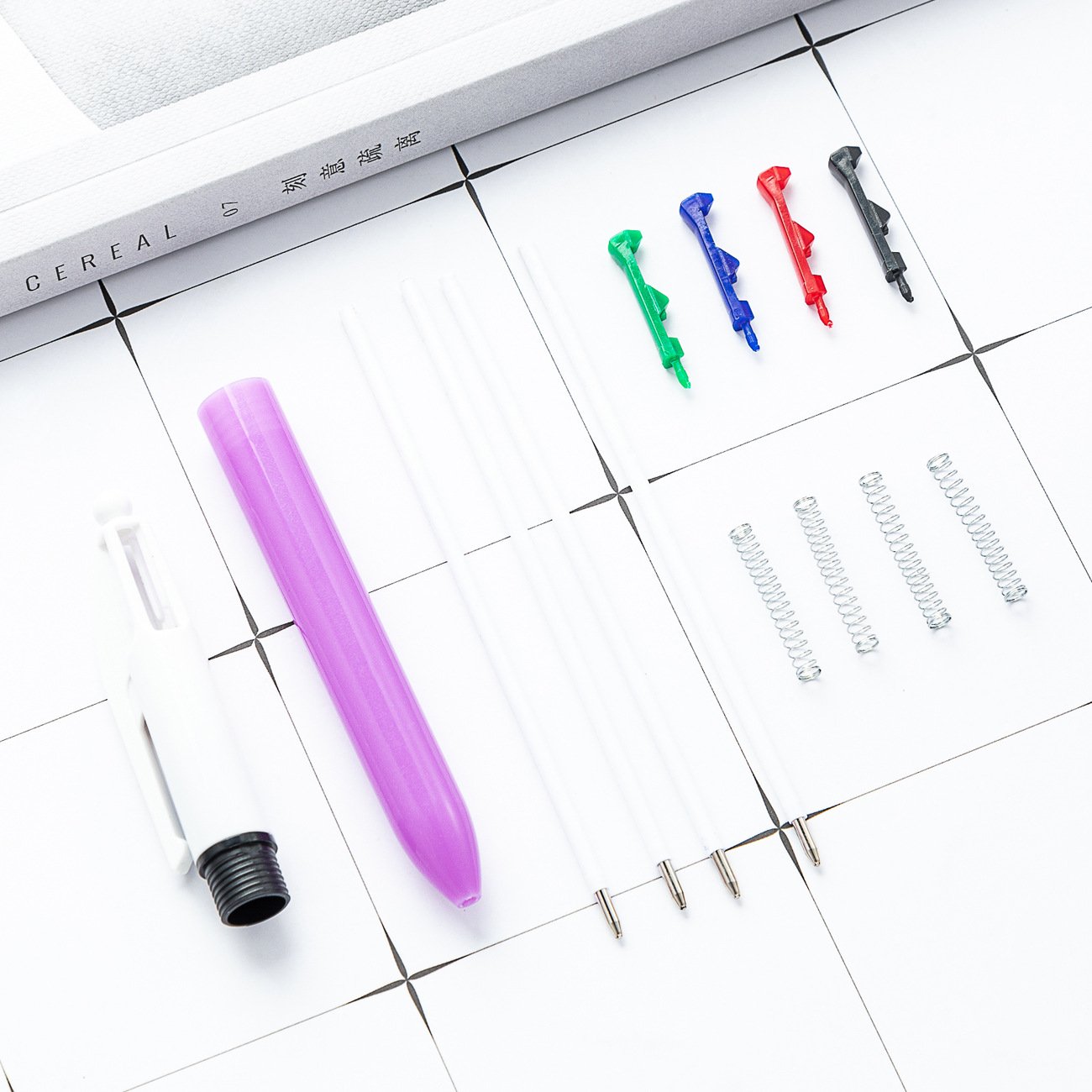 4-in-1 Multi-Color Ballpoint Pen Custom Logo Print Business Pens with 1.0 mm Writing Width for School & Office Promotional Gift