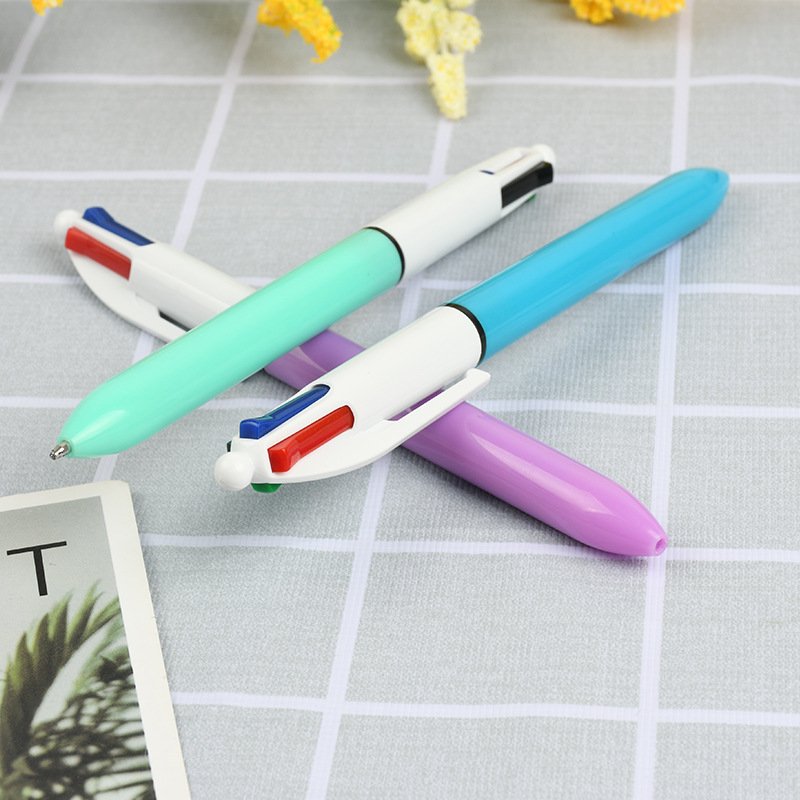 4-in-1 Multi-Color Ballpoint Pen Custom Logo Print Business Pens with 1.0 mm Writing Width for School & Office Promotional Gift
