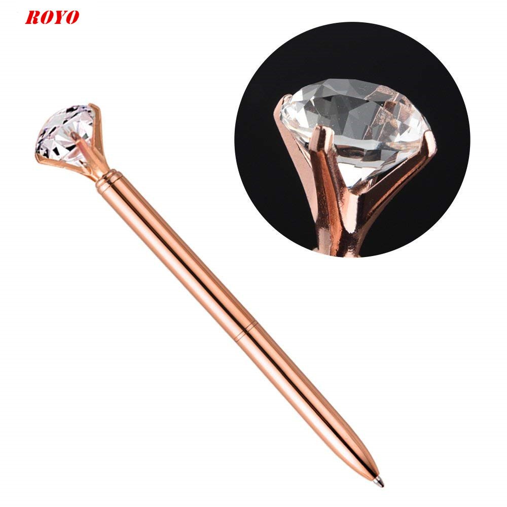 Promotional Pen Metal Ball Pen Custom Ballpoint Pens With Big Crystal Diamond