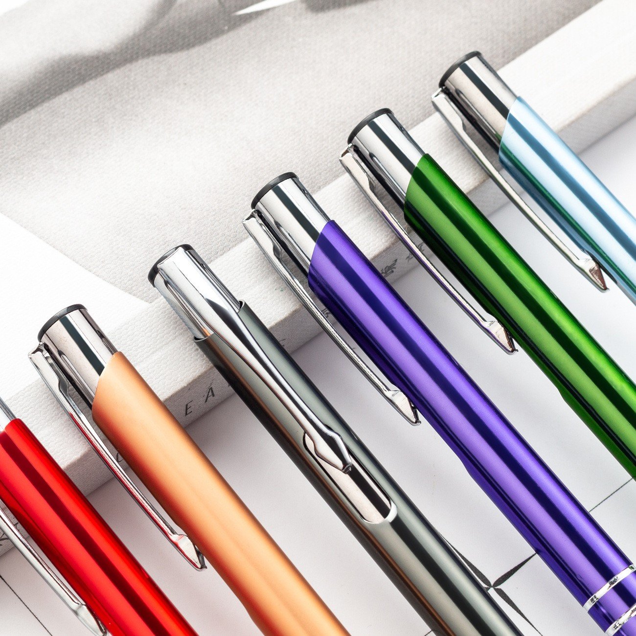 Fast Delivery Aluminum Ballpoint Pen with Click Metal Novelty Stationery Office Promotional Gift Laser Engraved LOGO Available