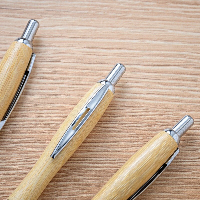 Press the gourd bamboo pen, creative bamboo and wood material advertising ballpoint pen, customizable logo 1.0mm ballpoint pen