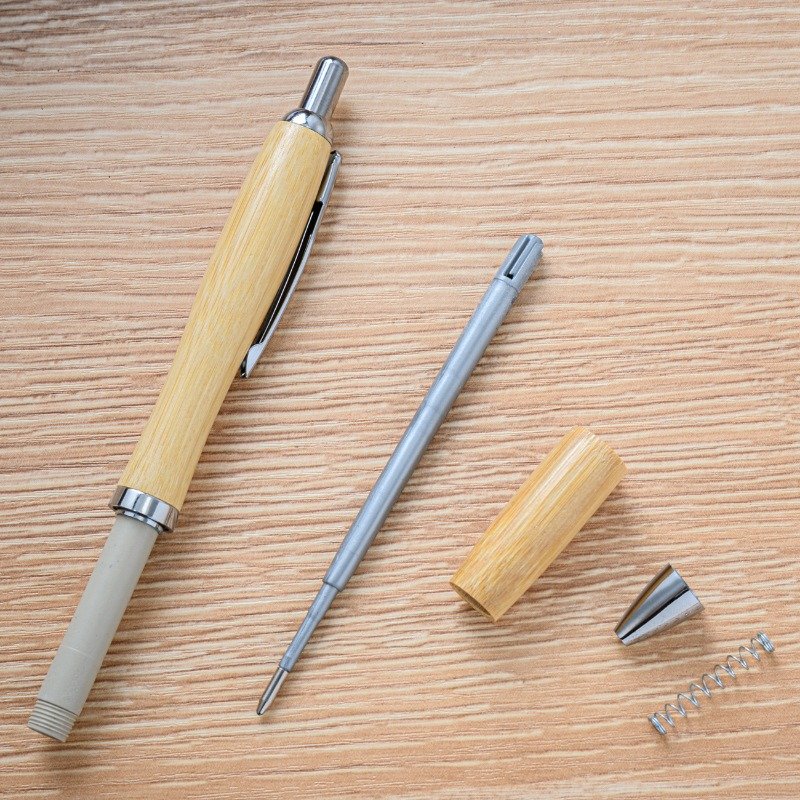 Press the gourd bamboo pen, creative bamboo and wood material advertising ballpoint pen, customizable logo 1.0mm ballpoint pen