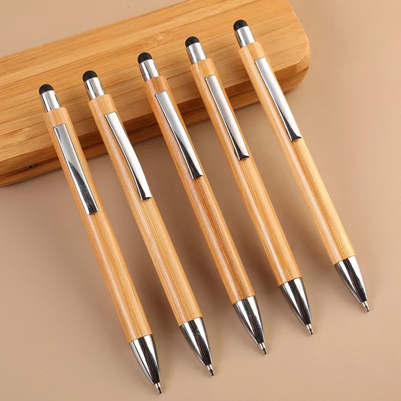 Press the gourd bamboo pen, creative bamboo and wood material advertising ballpoint pen, customizable logo 1.0mm ballpoint pen