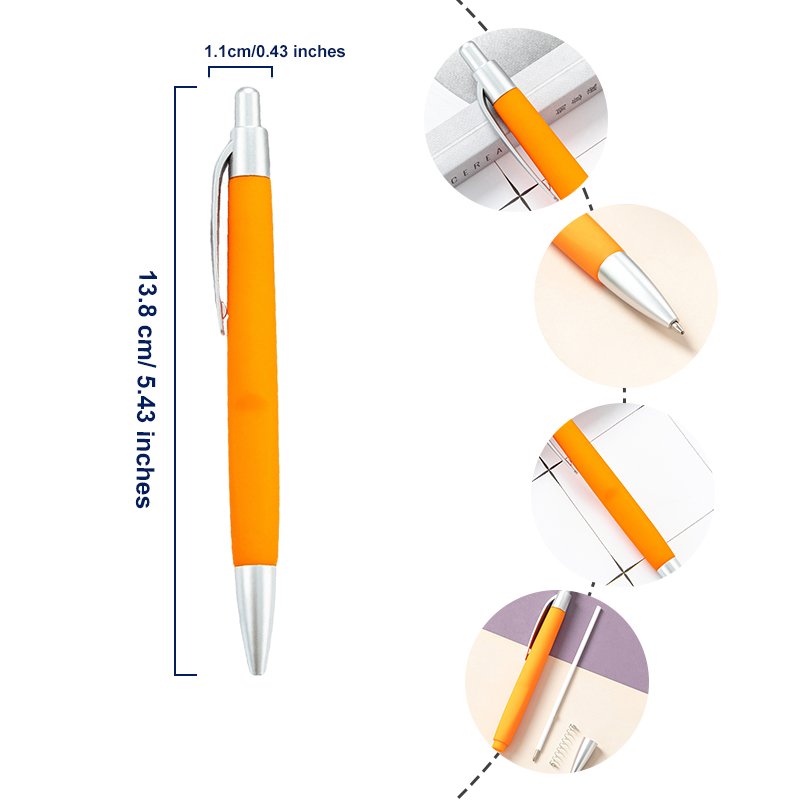 Promotion Custom Logo Imprint Business Stationery Ballpoint Pens Candy Color Plastic Ball Pens Black Ink Office School Metal