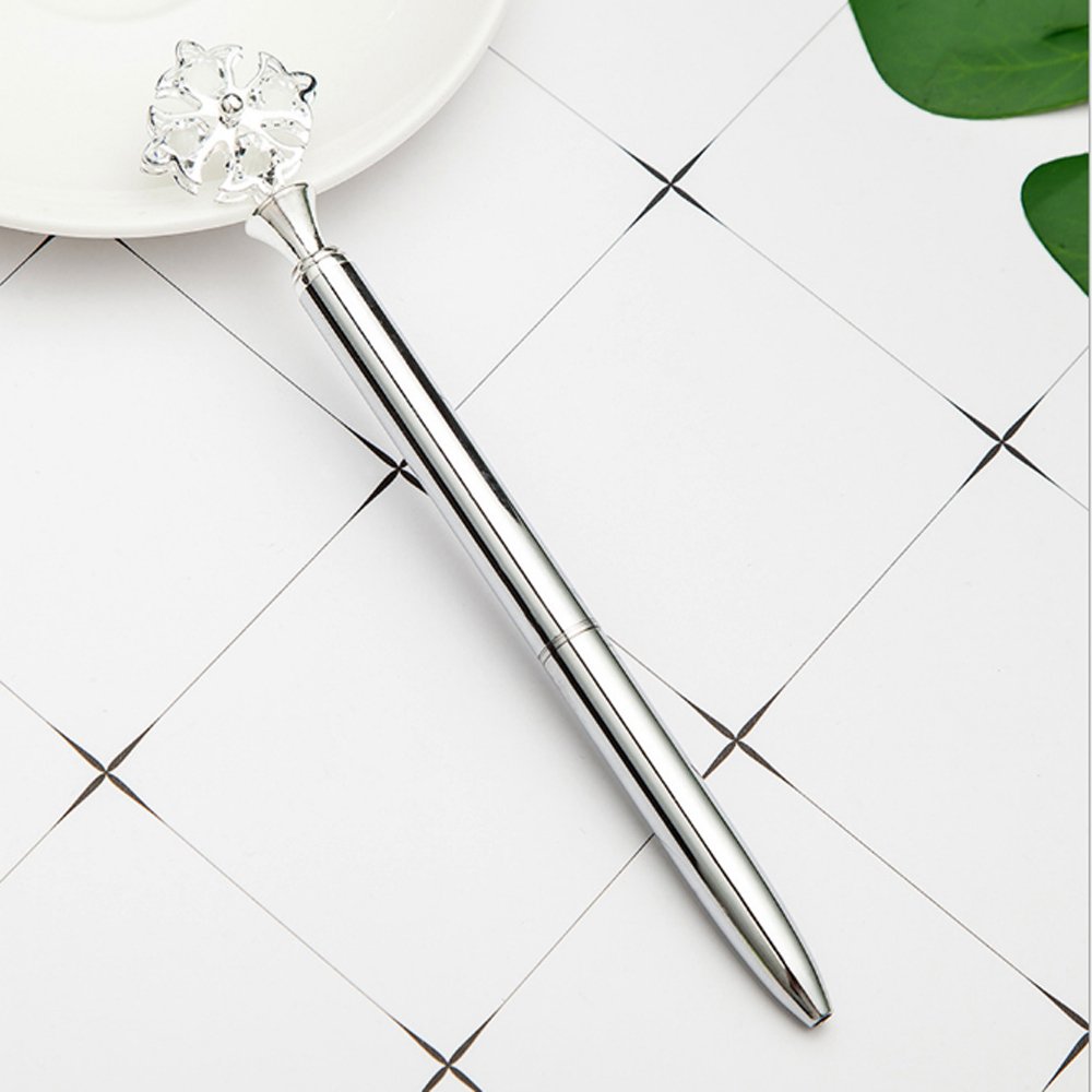 Flower shape Crystal Diamond Pens Bling Rhinestones Metal Ballpoint Pens Black Ink for School Office