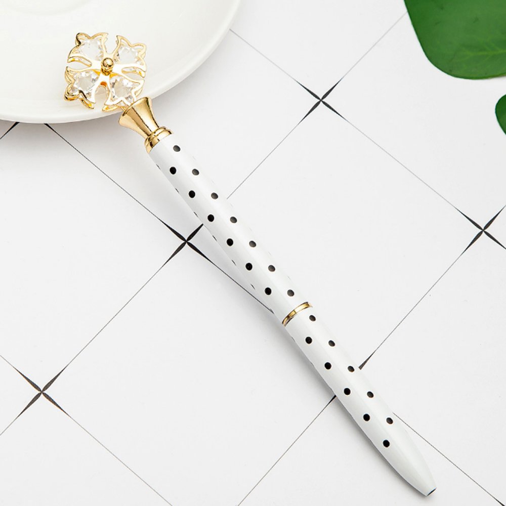 Flower shape Crystal Diamond Pens Bling Rhinestones Metal Ballpoint Pens Black Ink for School Office
