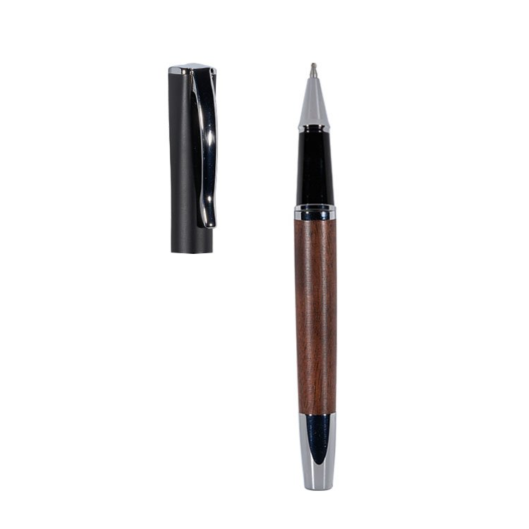 High Quality Cool Natural Wood Luxury Walnut Wooden 0.5mm Ballpoint Pen with Box Set for Gifts