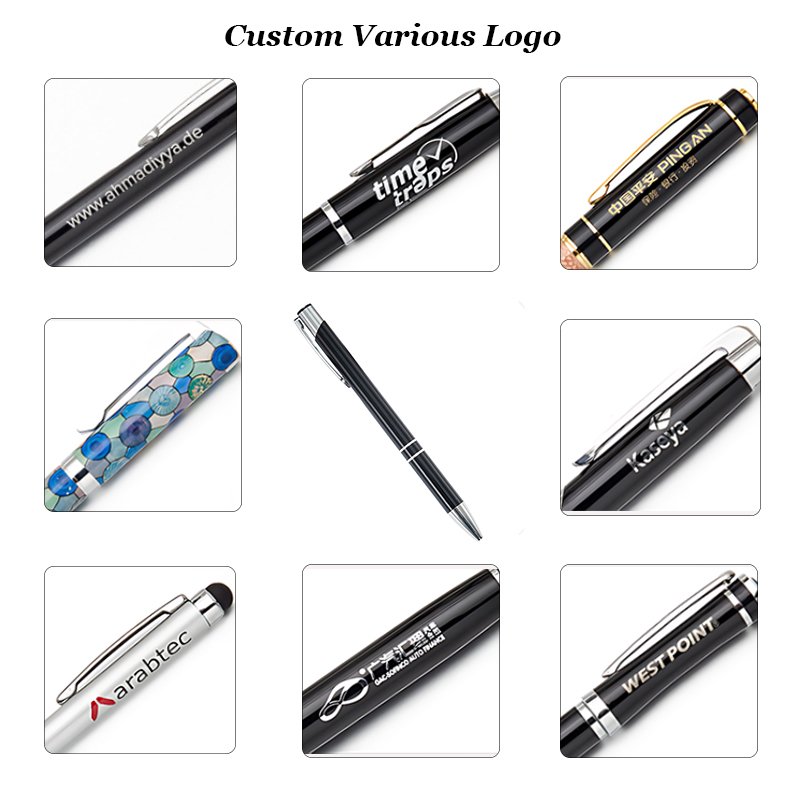Student Office Ballpoint Pen with Custom Logo Colorful Metal Design for Promotions and Gifts Black Ink