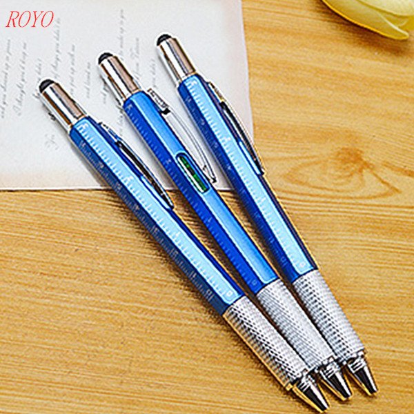 Hot Sale Promotional 6 In 1 Multifunction Tool ball Pen Screwdriver Ruler Level Touch Stylus Ballpoint Pen