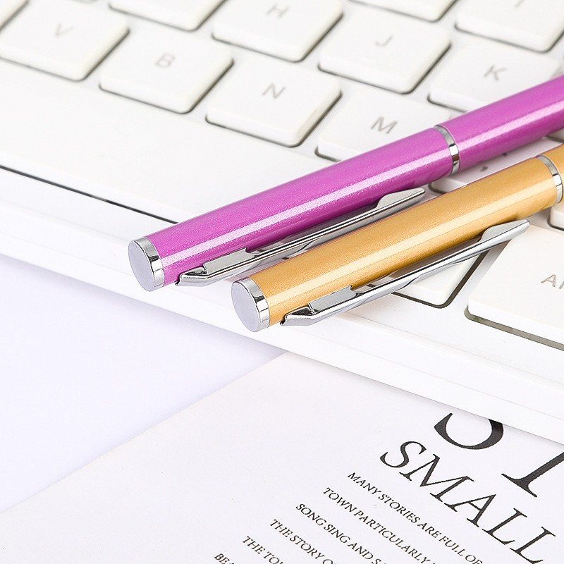 Promotional 1.0 MM Black Blue Red Medium Point Smooth Writing Pens Office School Metal Ballpoint Ball