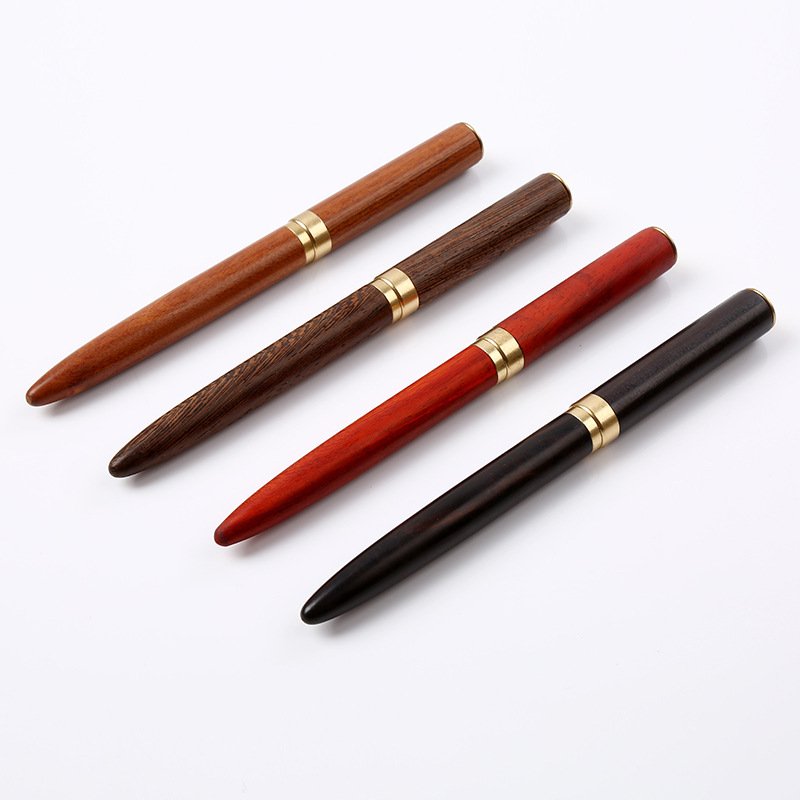 novedades para importar Antique Brazilian Rosewood Retro Engraved Pens Kingwood Gold Indian Whisky Wood Pen With Brass