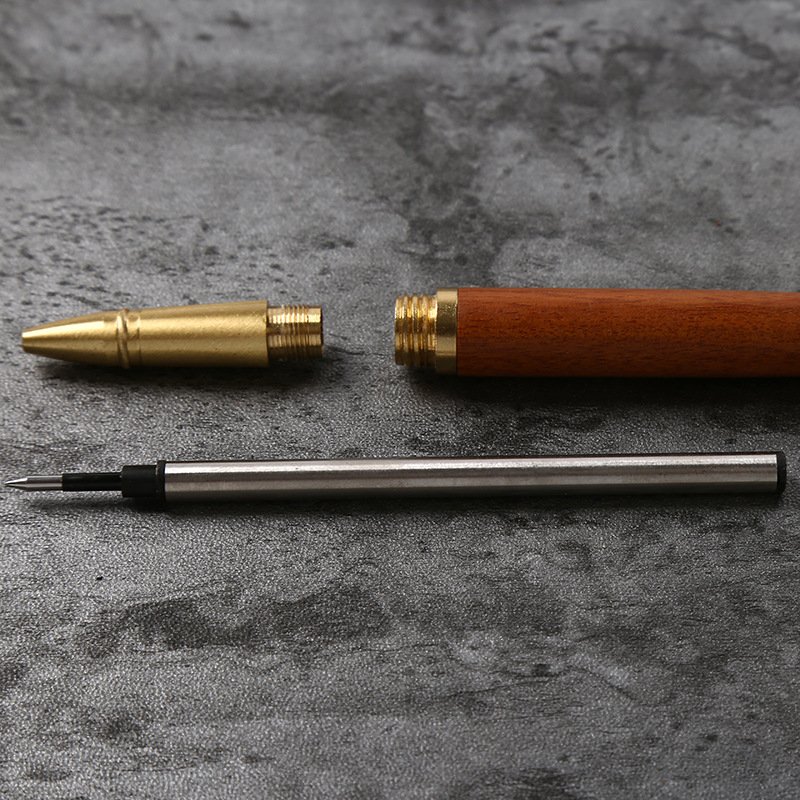 novedades para importar Antique Brazilian Rosewood Retro Engraved Pens Kingwood Gold Indian Whisky Wood Pen With Brass