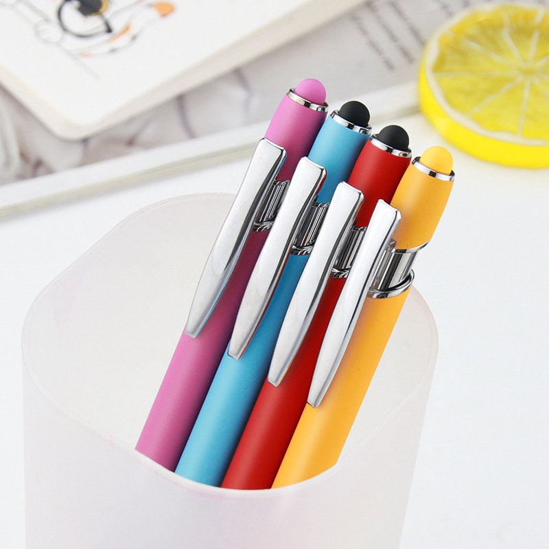 Advertising pen touch Maggi Pen push aluminum rod activity promotion spray metal touch screen ballpoint pen can print logo