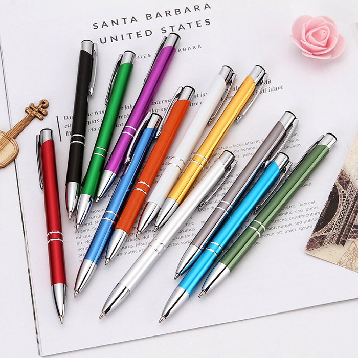 student prize gifts press aluminum engraveable ballpoint pen customise logo